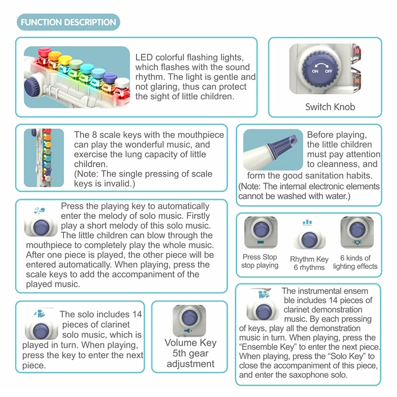 
2020 new wind instruments can be played clarinet electronic music toys for children 