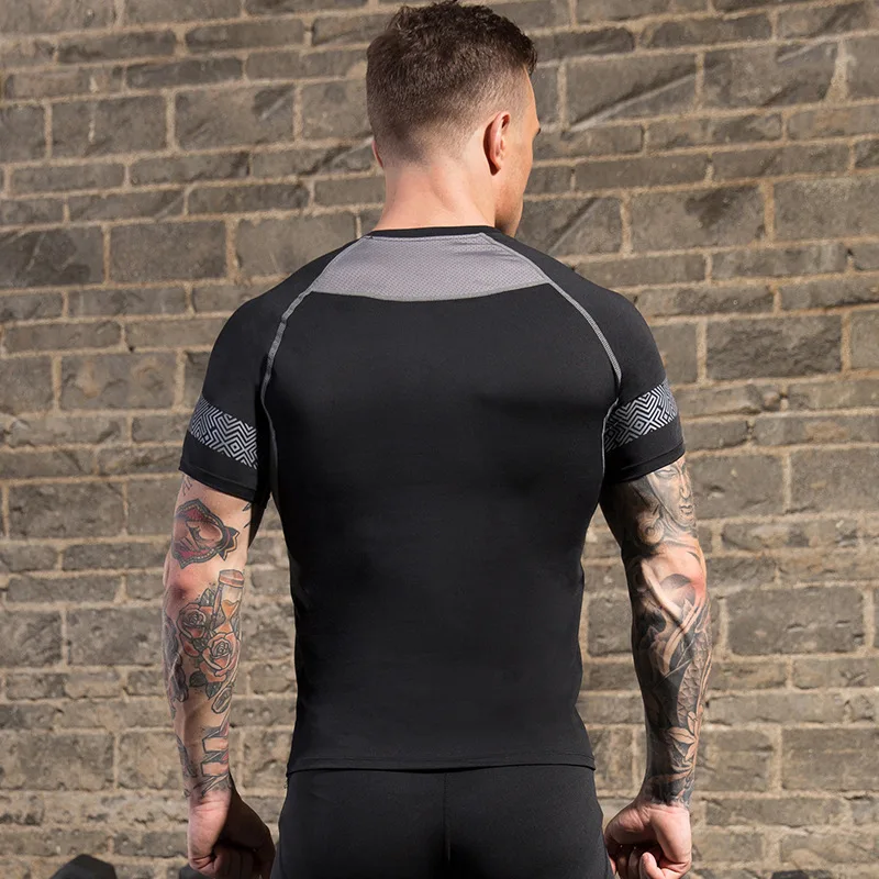 Quick Dry breathable outdoor training active wear mens bodybuilding muscle fit gym top athleisure conjuntos deportivos