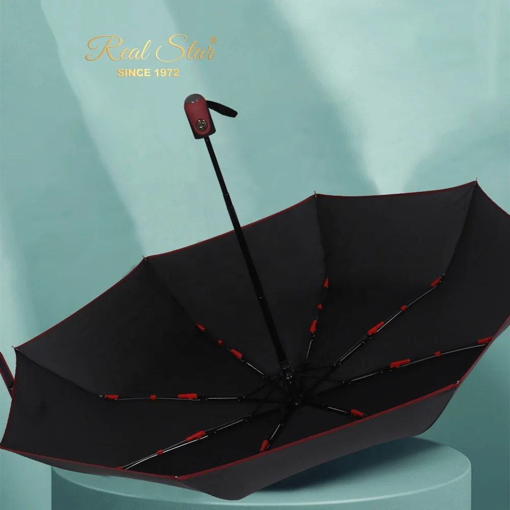 RST Plain Color 3 Fold Auto Promotional Umbrella for logo Printing