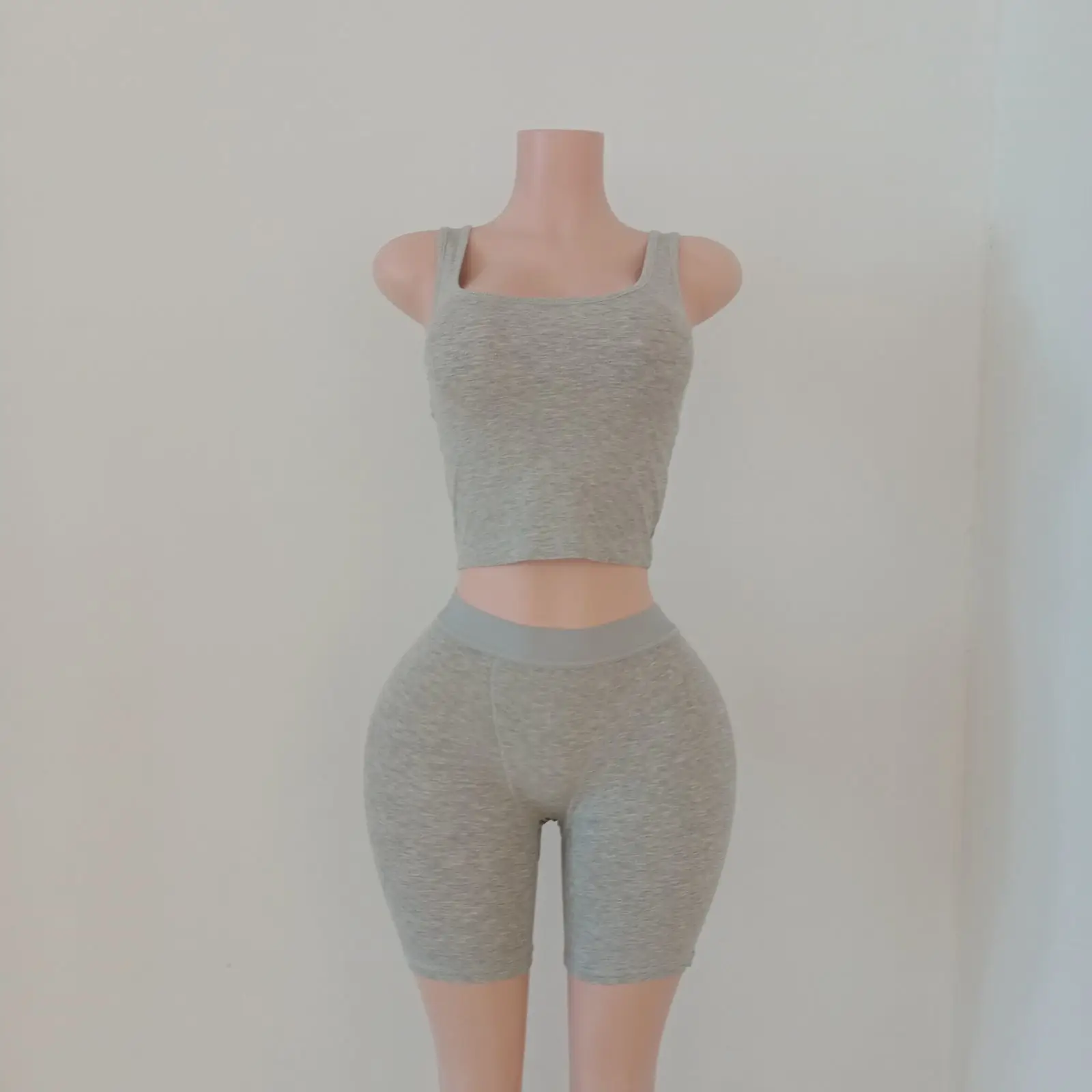 Women  Set Custom Logo Cotton  Loungewear Plus Size Women Sets Cotton Ribbed Lounge Wear Two Piece Set For Women