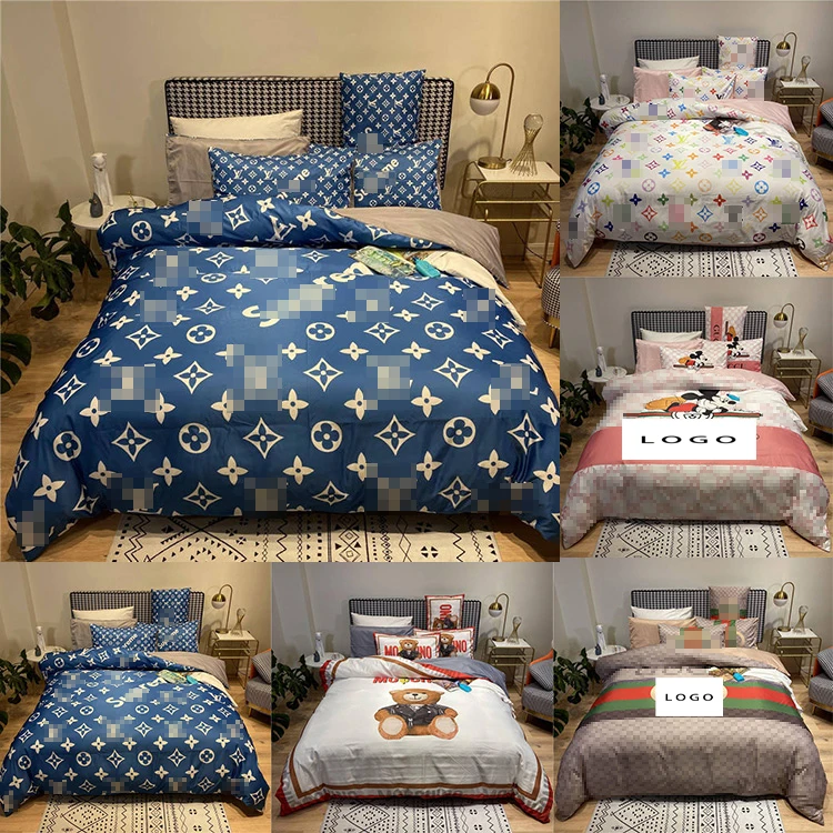 2021 Wholesale Famous Brand Designers Super King Size Bedding Set bed skirt