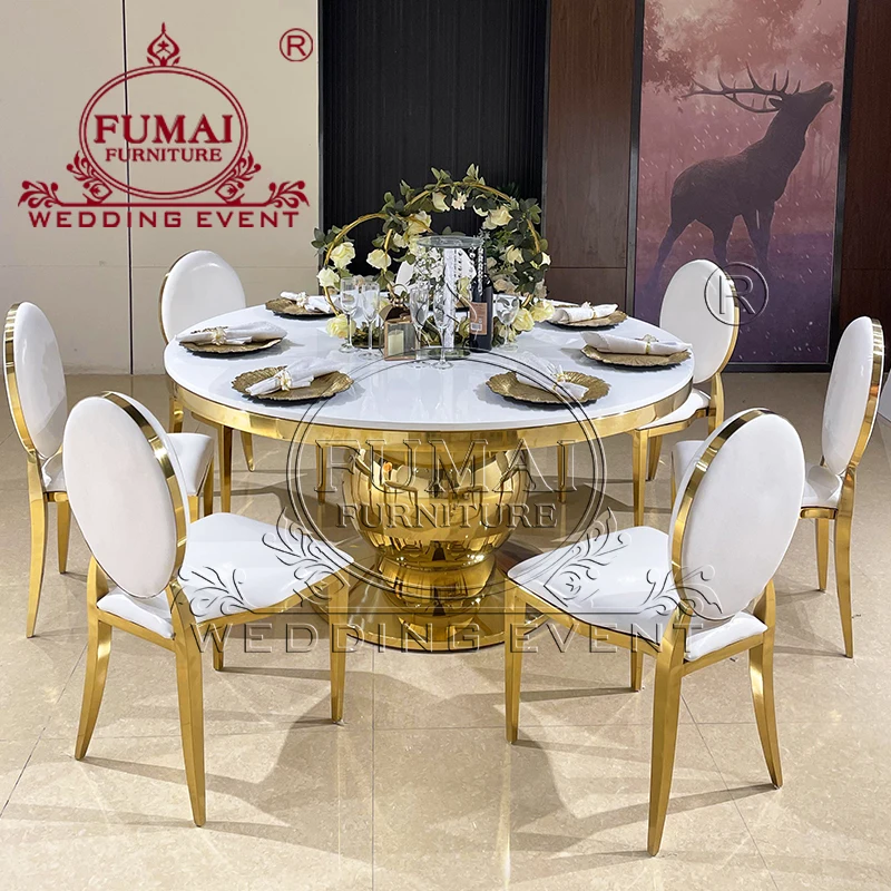 Dining Room Furniture Banquet White Round Classic Dining Table