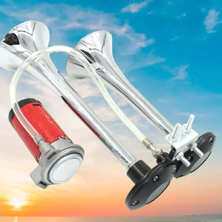 TZ-302 car air horn Loud 135dB 2/Dual Trumpet Train Air Horn with One Compressor 12V horn