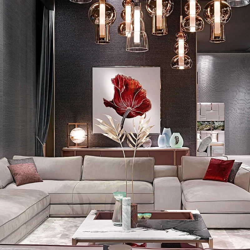 Modular Fabric Sofa Set 3+2+1seaters Living Room Solid Wood Frame Couch Sectional Living Room Italian Sectional Sofa