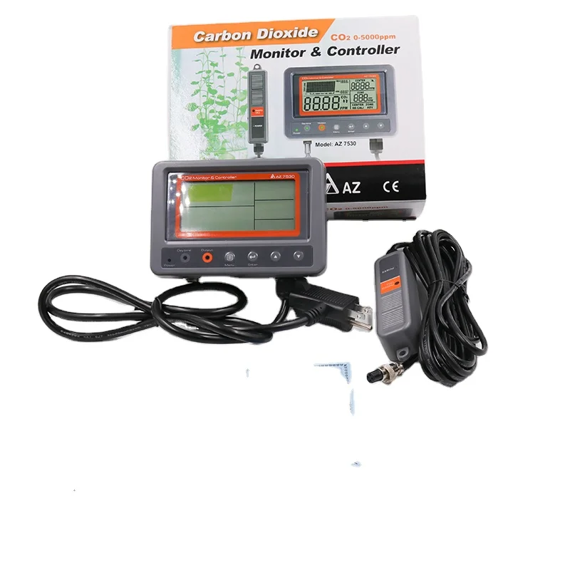 AZ7530 Handheld CO2 Detector  CO2 Monitor External Carbon Dioxide Tester with Relay CO2 Range 0~5000 ppm
