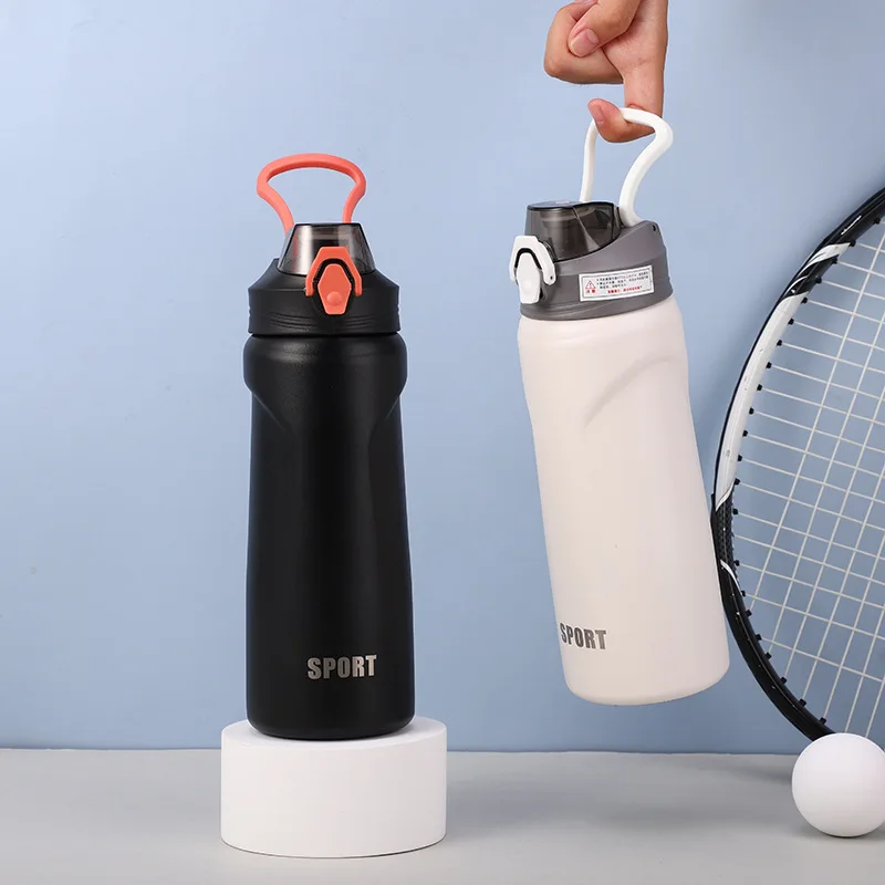 Large Capacity Plastic Spray Straw Cup 316 Stainless Steel  Cup Outdoor Travel Sports Custom Water Bottle