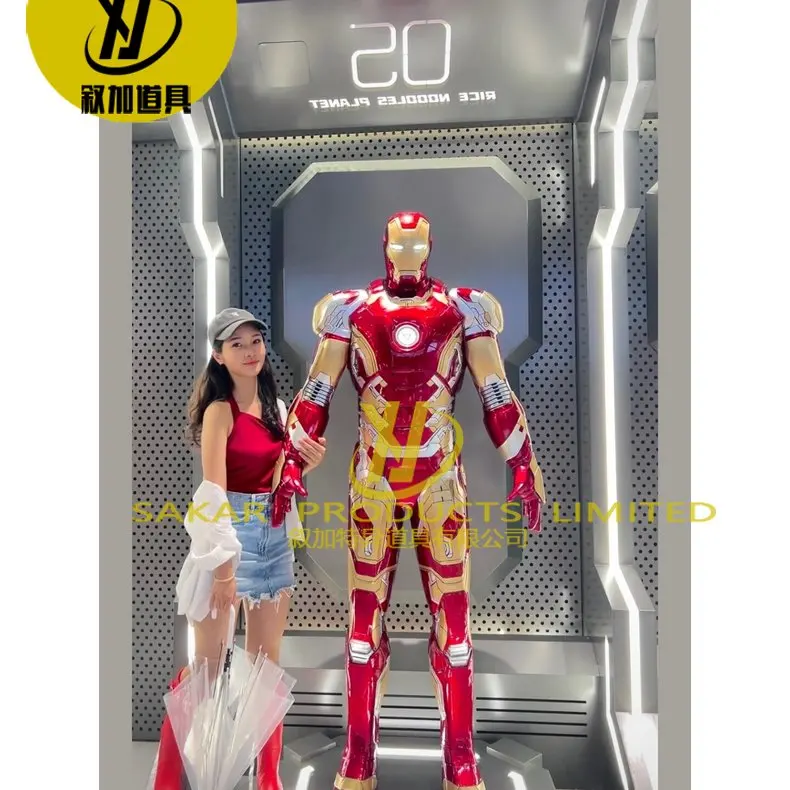 Custom Large Classic Anime Character IronMans  Life Size Ironmans Statue Anti-hulk Armor Statue 1/2Mark 44 Statue for home Decor