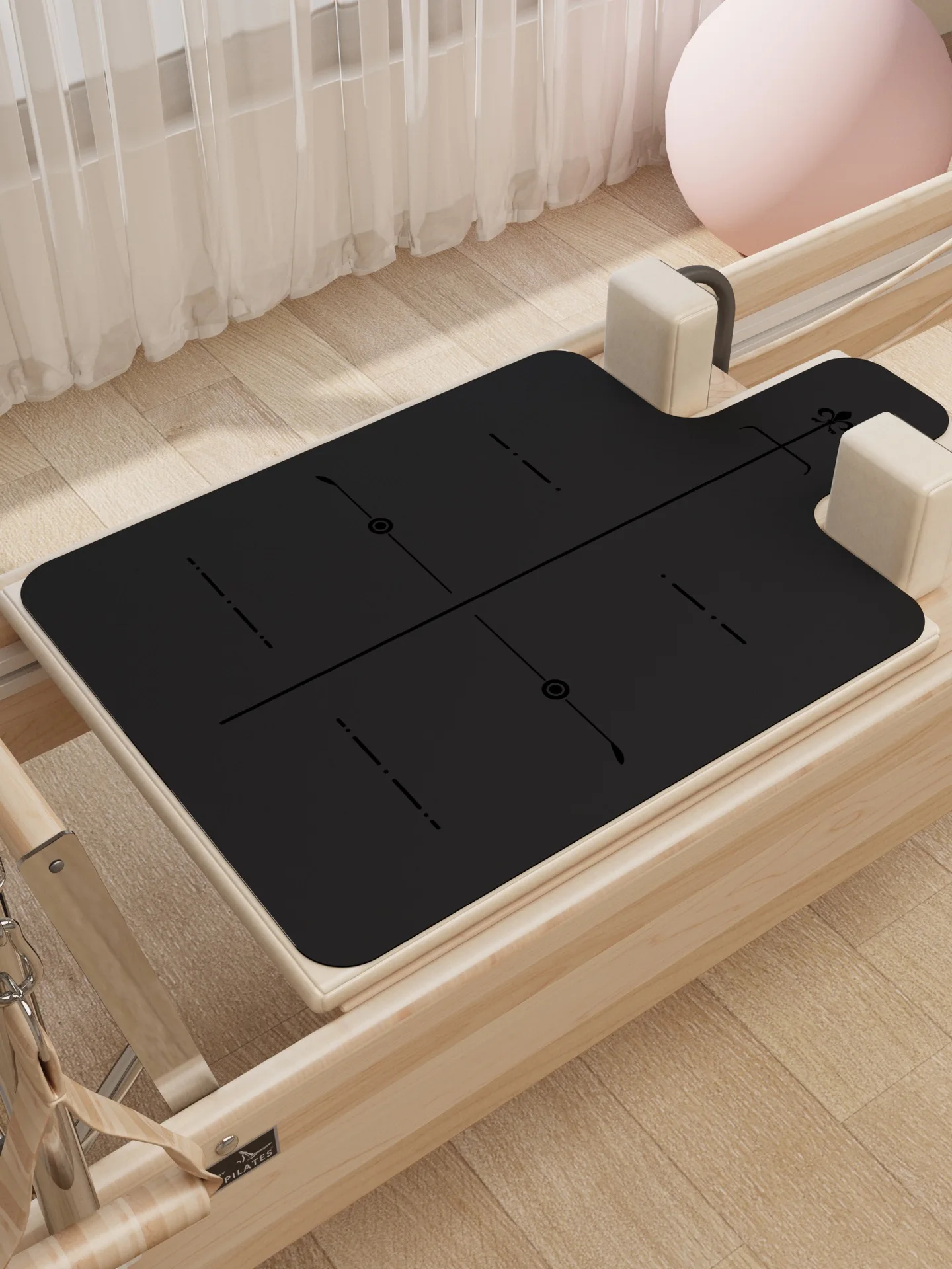 Gym Sweat Anti-Slip Pilates Sticky Mat Suede Printed Reformer Mat for Pilates Chair
