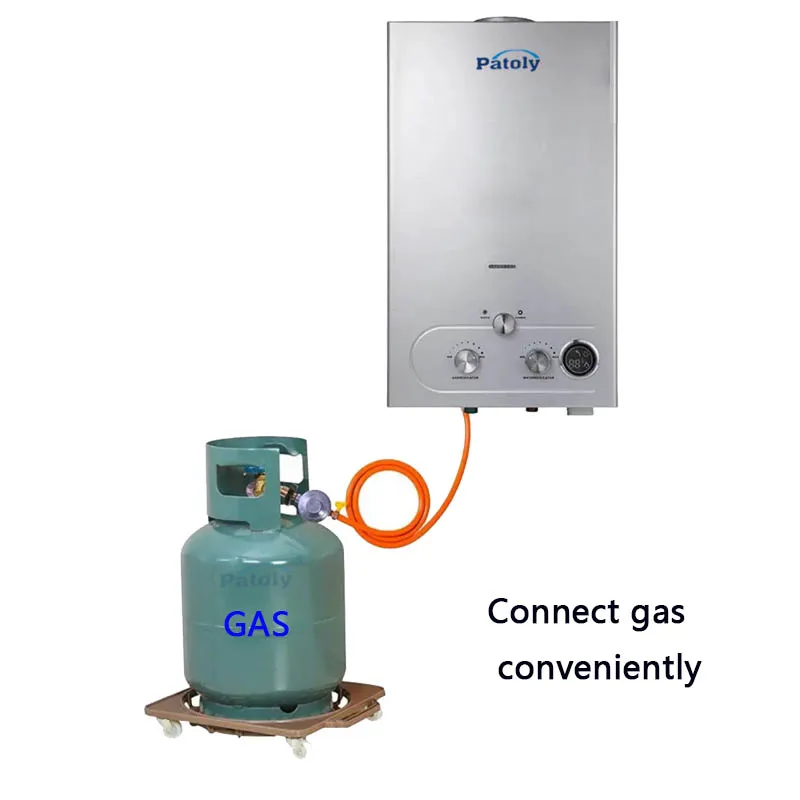 Sale China zhongshan wholesale gas hot water heater boiler 8L12L cheap price gas geyser 3.0V battery ignition parts instant home