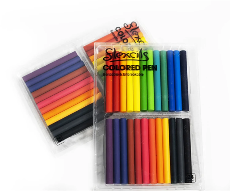 
Cheap price Flexcils 24 colors hard unbreakable crayon box packaging finger crayola crayons for children 