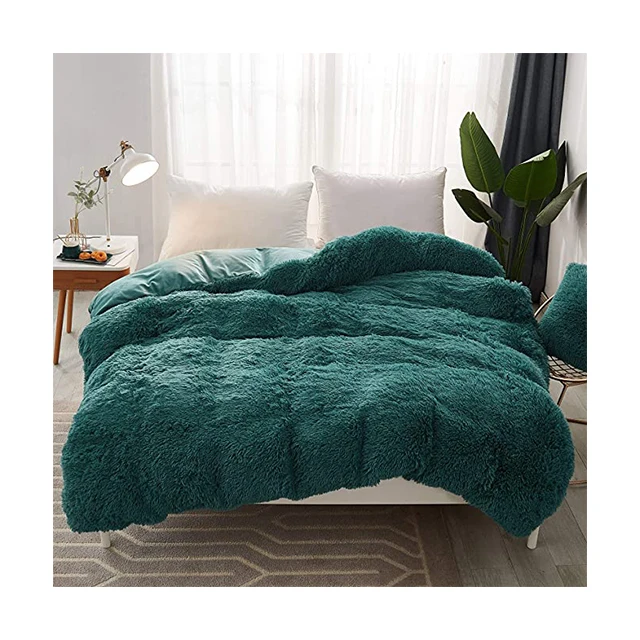 Soft Breathable Fur Warmth Duvet Plush Shaggy Bed Quilt Ultra Crystal Velvet Bedding Quilt