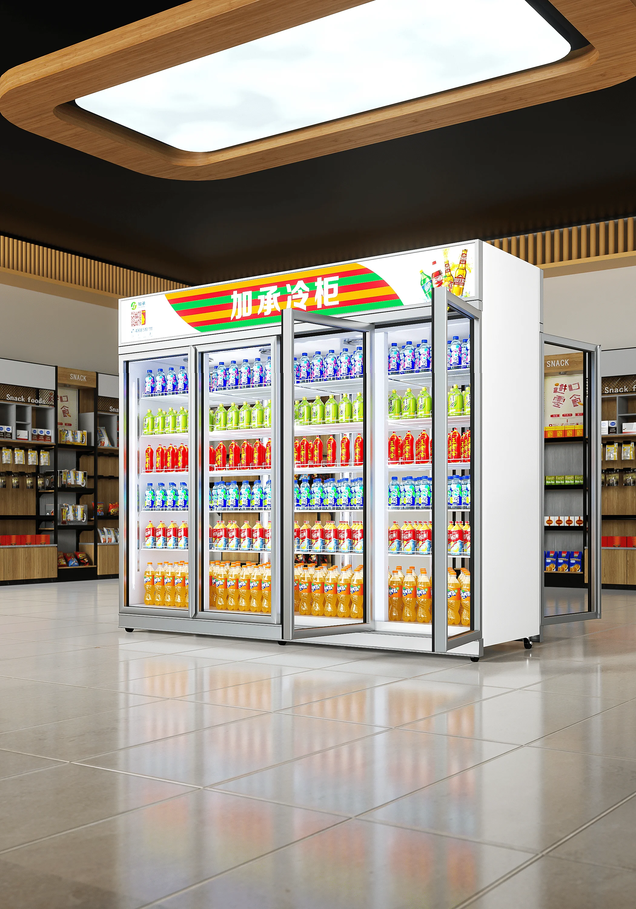 2024 JIACHENG LT620C OEM Customized High Efficiency Inverter Freezer food And Beverage Display Chillers 1 Door For Cake Shops