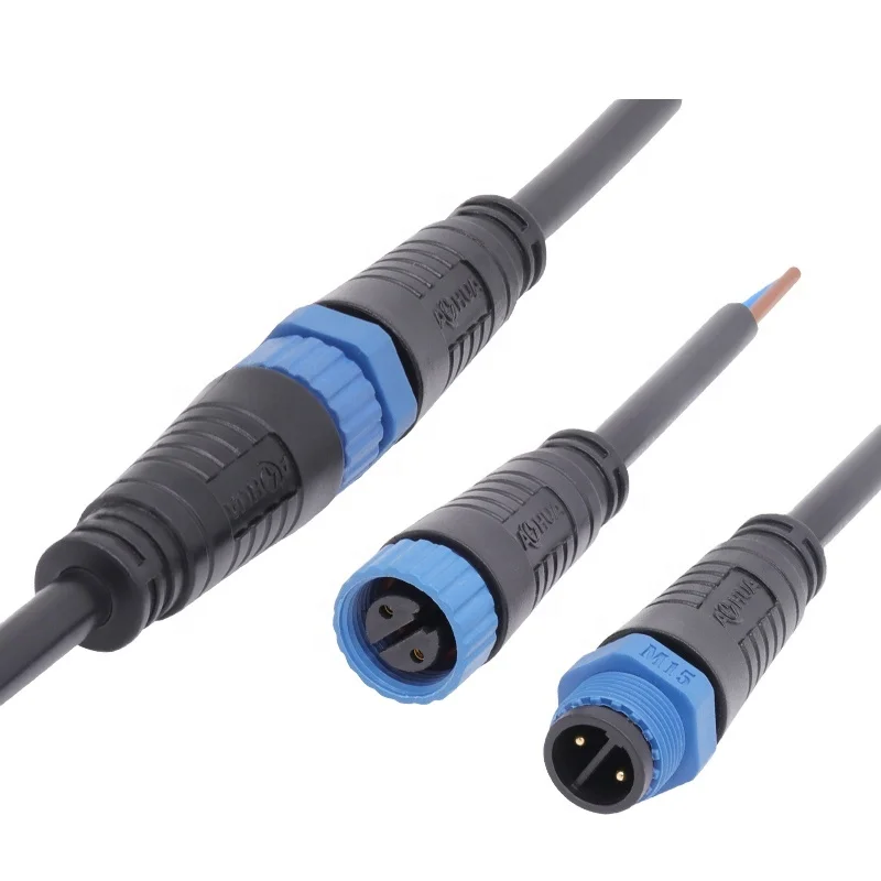 AOHUA good performance UL male and female plastic 2 pin ip67/ip68 waterproof led screen connector for lighting project