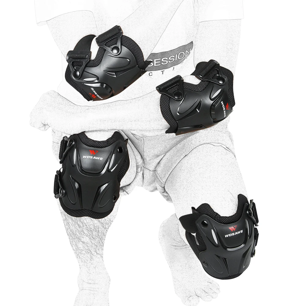 WOSAWE Adult Motorcycle Knee Protector Riding Elbow Pads Hard Shell Anti-fall Moto Riding Protective Gear