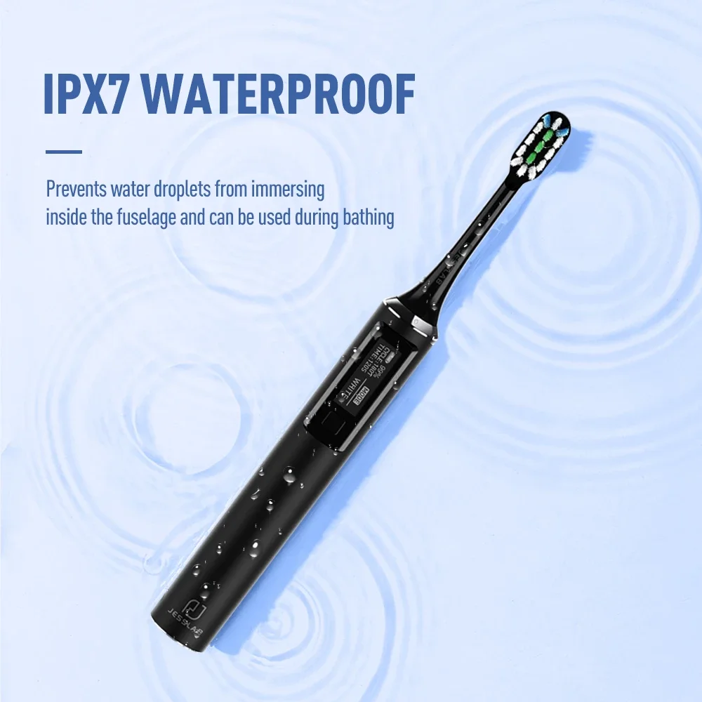 Smart Wireless Rechargeable Strong Clean Tooth Wall Holder Newest Screen Display Button Electric Toothbrush 5 Modes 10 Timers