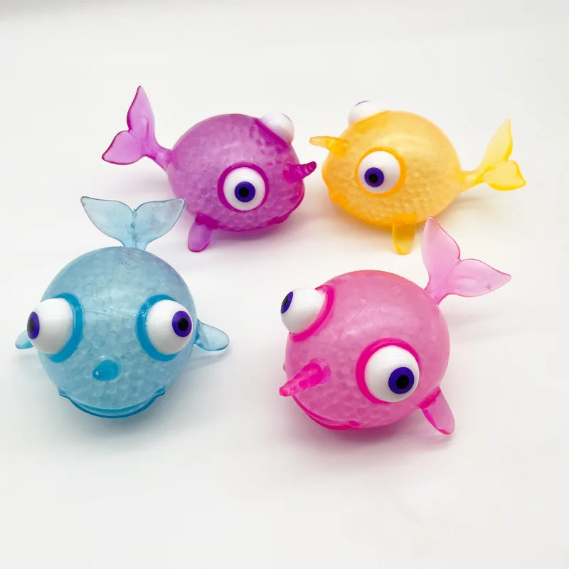 Simulated large-sized ocean whale vent bead ball goldfish pinch children decompression toy TPR Toys