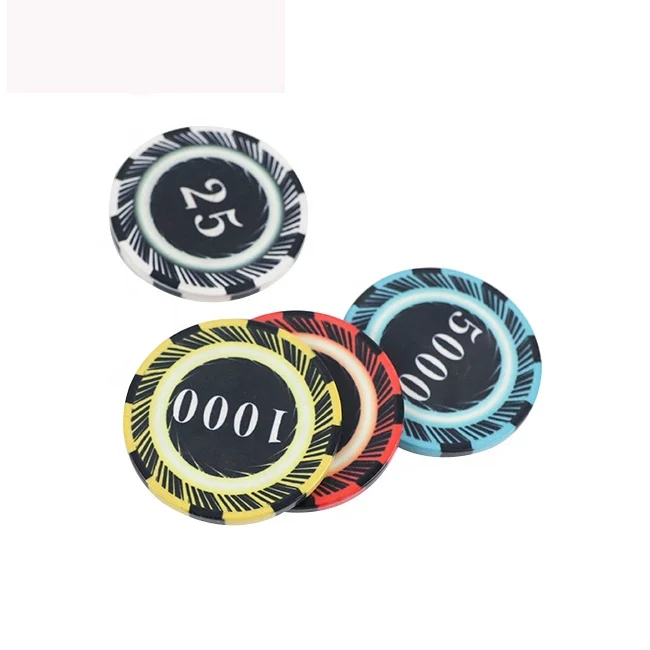 Custom Made 10g Ceramic Poker Chips with Various Color of Green Red White Black Yellow Poker Chips