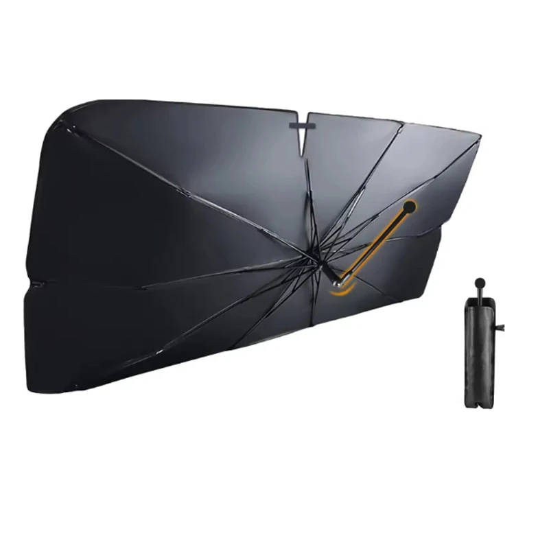 Car Windshield Sun Shade Umbrella Car Front Windshield with 360 Degree Rotation Bendable Handle