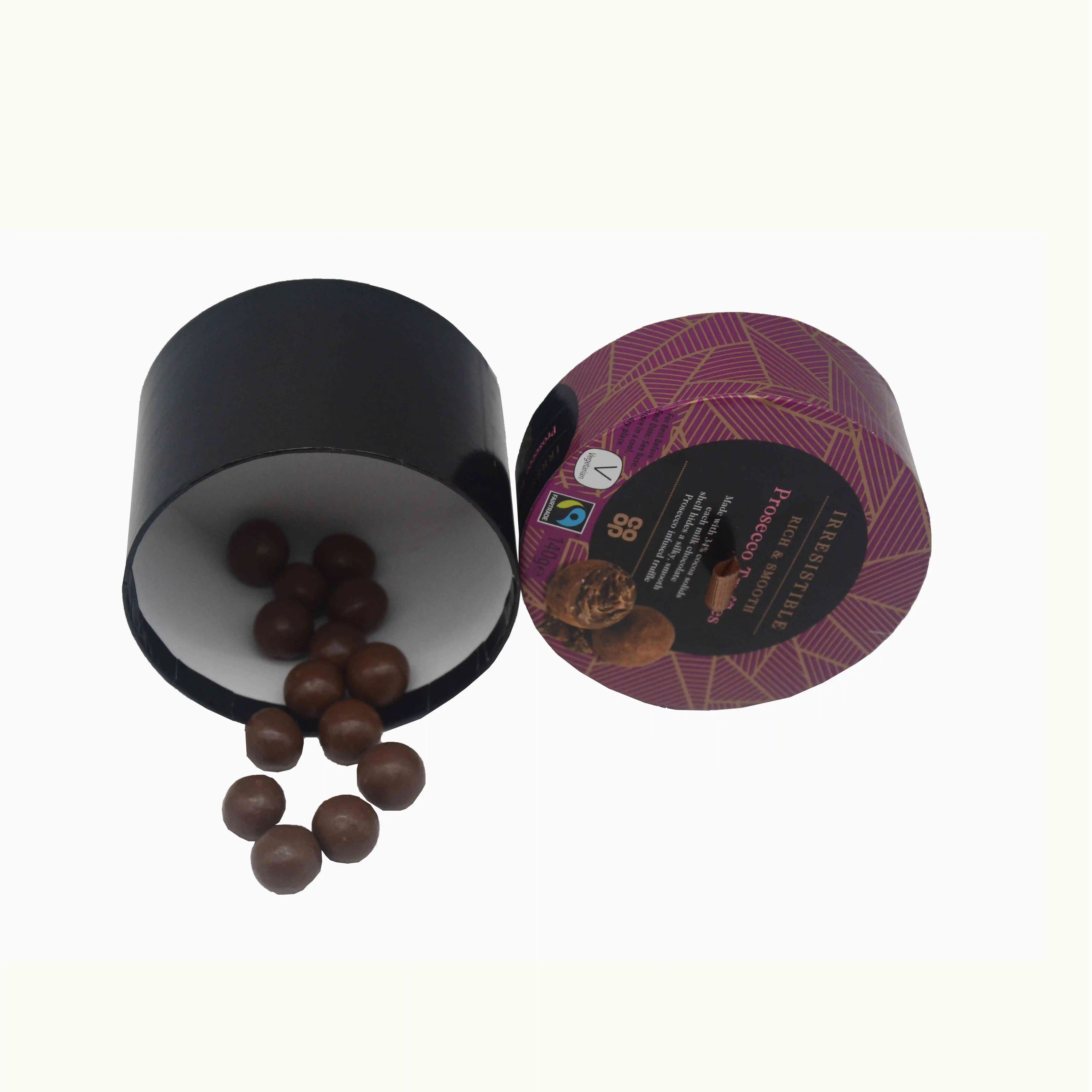 Zero waste  reusable biodegradable round paper cardboard popcorn chocolate powder candy box packaging