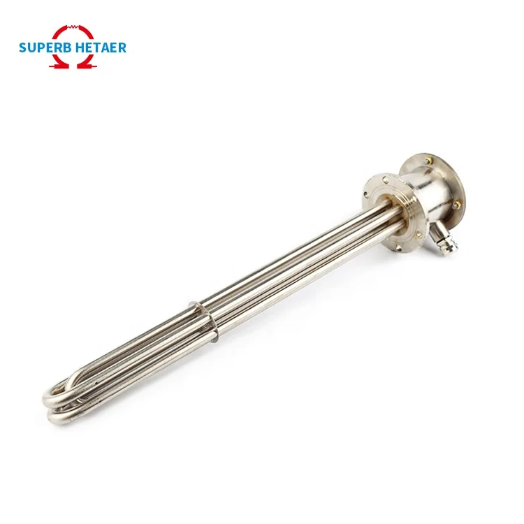 500-10000W Titanium Alloy Immersion Tubular Heater with Flange