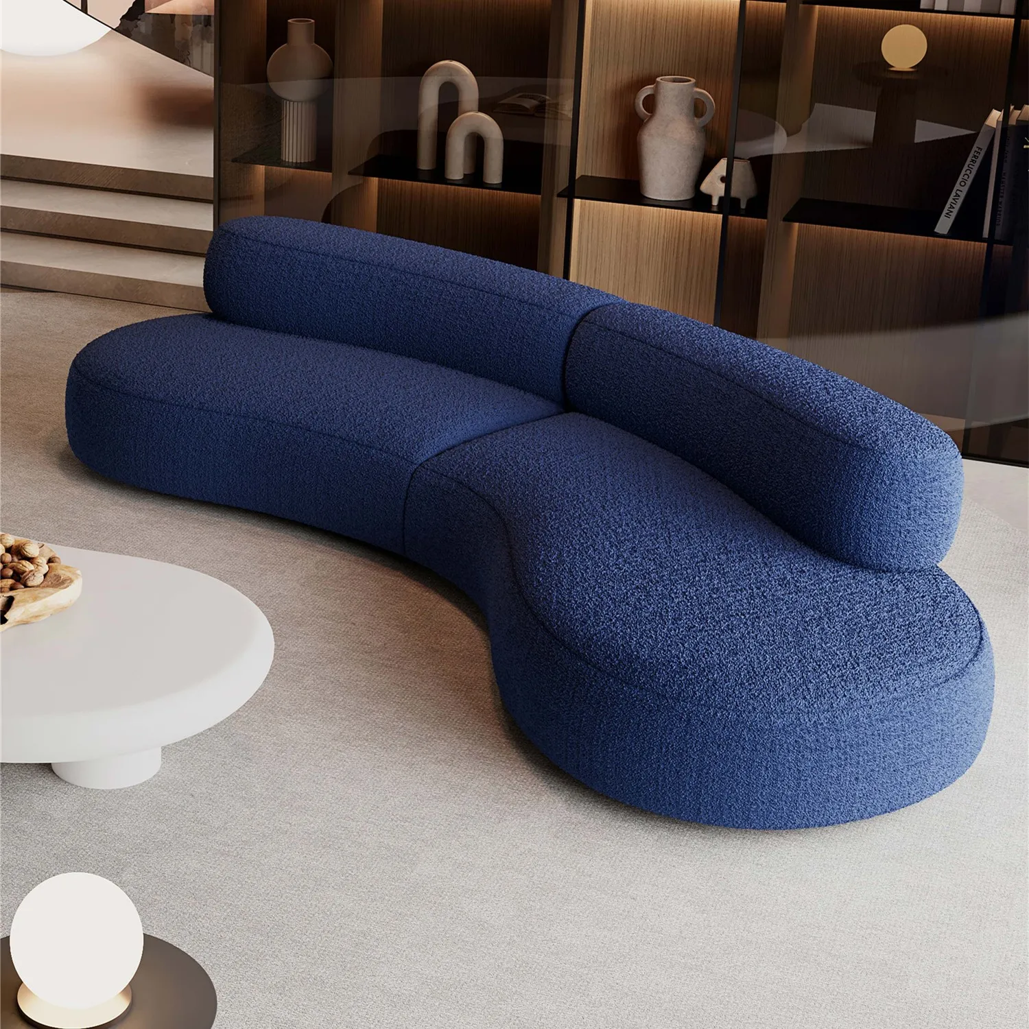 Velvet Section High Quality Living Room Compressed Sofa Fabric Italian Design Furniture Italianate Style Compression Sofa Set