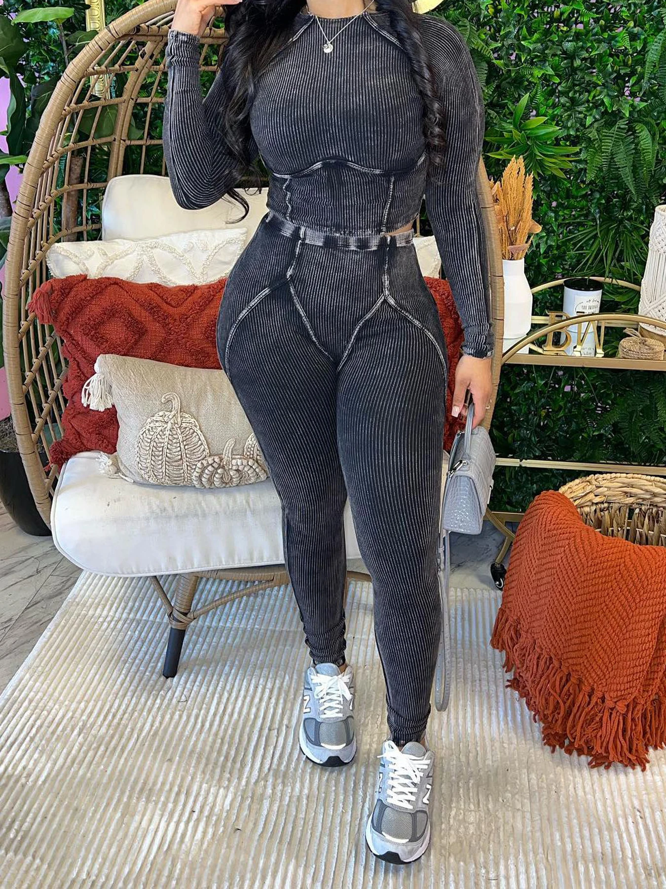 Winter Fall Women 2 Piece Sets Washed Cotton Slim Fit Crop Shirt And Leggings Sets Casual Two Piece Jogging Pants Sets For Women