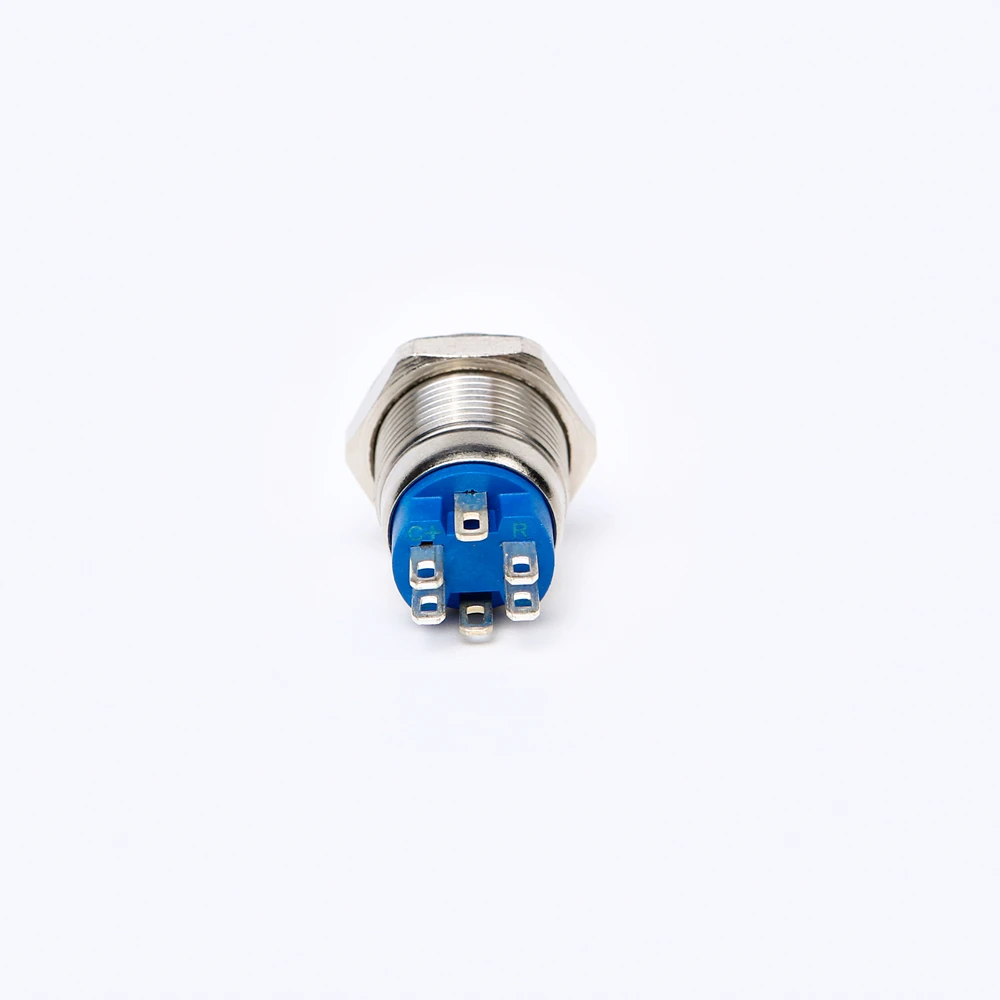 12mm anti vandal push button switch 3 -color RGB led color IP67 waterproof (PM121F-10E/J/RGB/12V/S)
