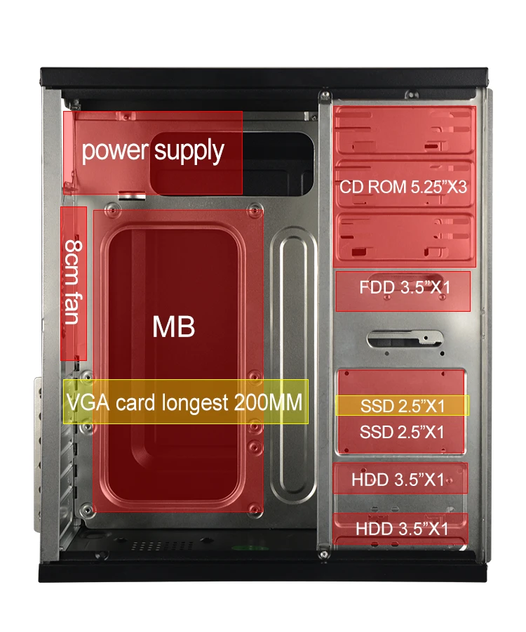 hot office gift set gaming gamer desktop case cabinet combo case OEM custom brand ATX office table desktop all in one pc case