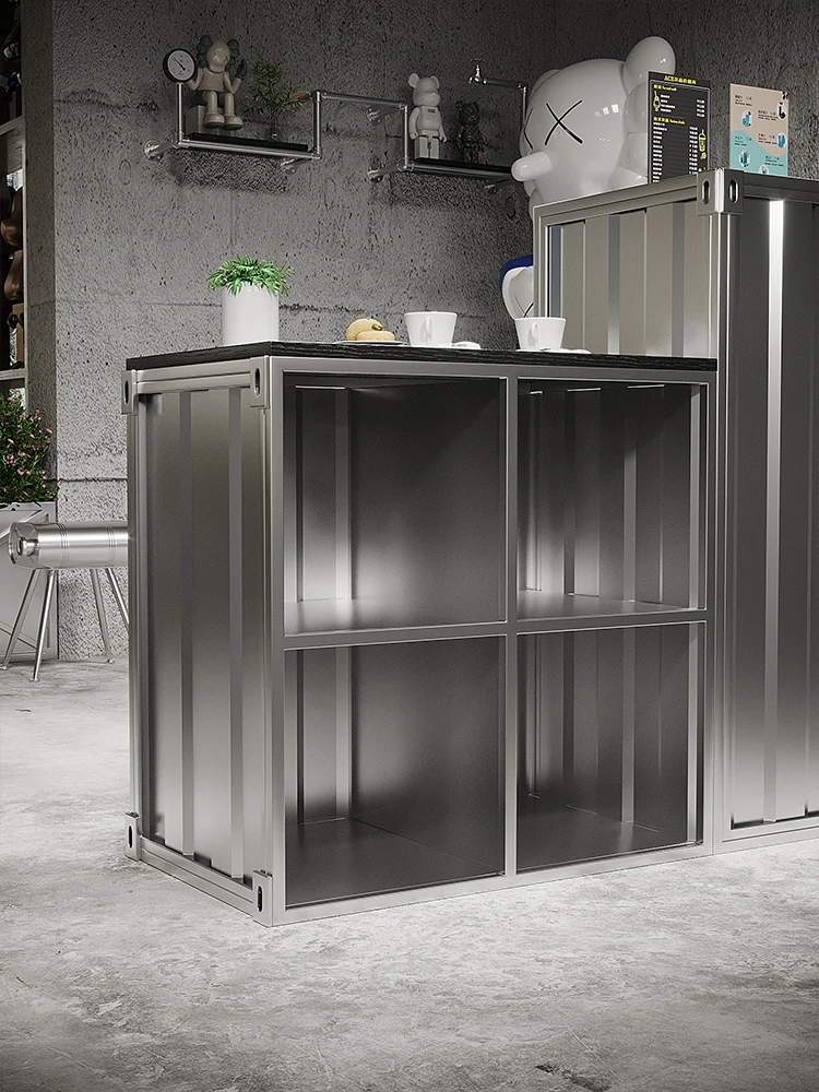 Hot selling retro bar cashier wrought iron container milk tea shop clothing store industrial style furniture creative corner rec