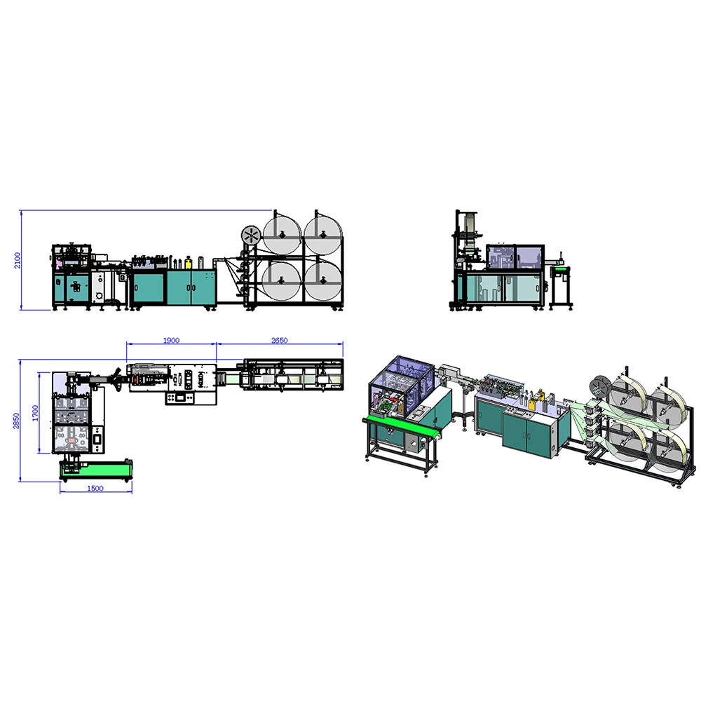 Manufacturer High Quality Mask Production Max Speed 170Pcs/Min 3Ply 2D Flat Mask Making Machine