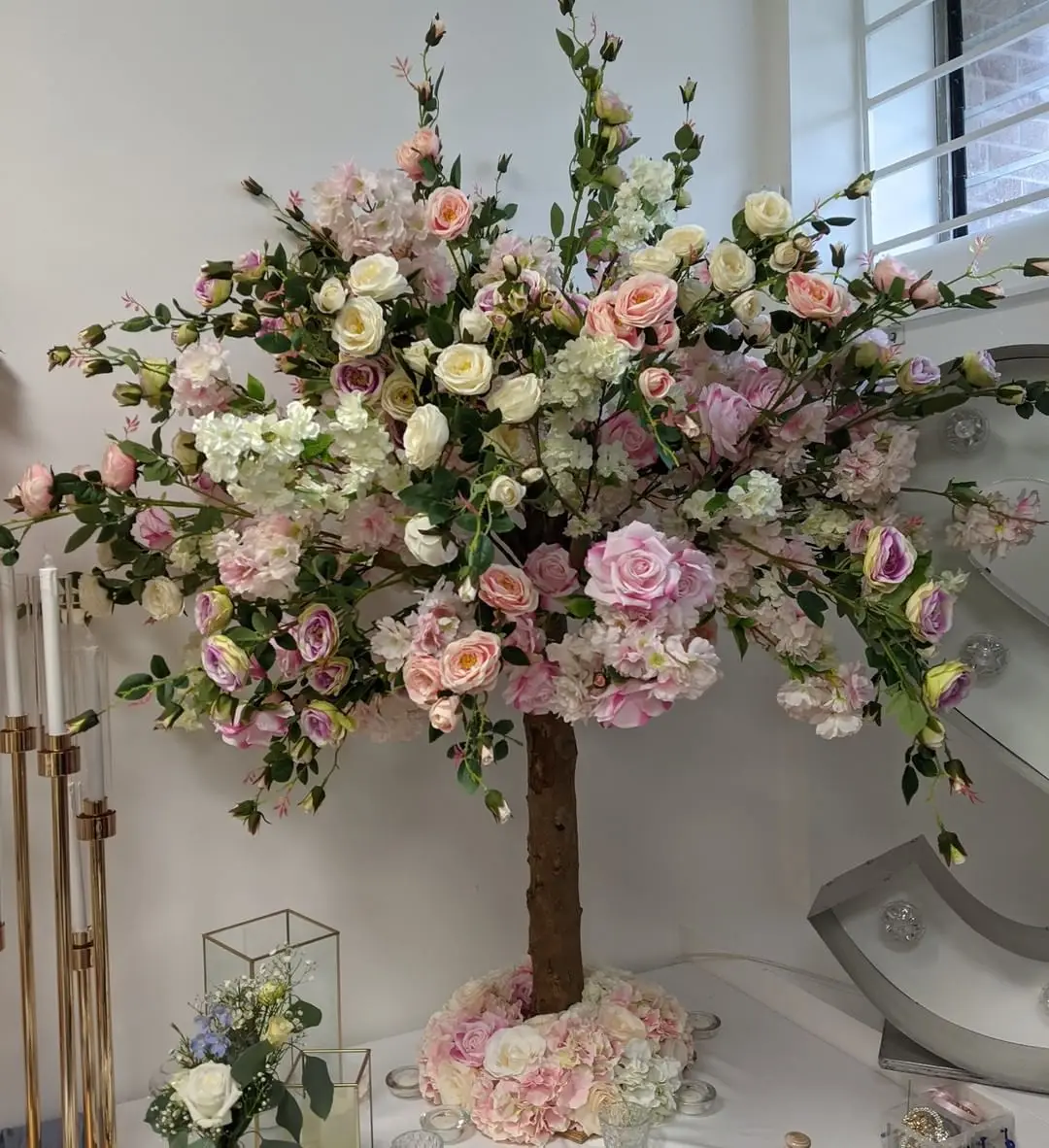 Wedding Reception Floral Artificial Table Centerpiece Flower Tree for Wedding Decor (1600291083297)