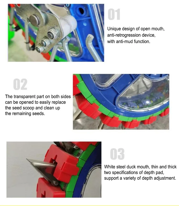 Agricultural 20 Mouths Seed Planter Manual Maize Seeder Hand Push Single Row Corn Seeder