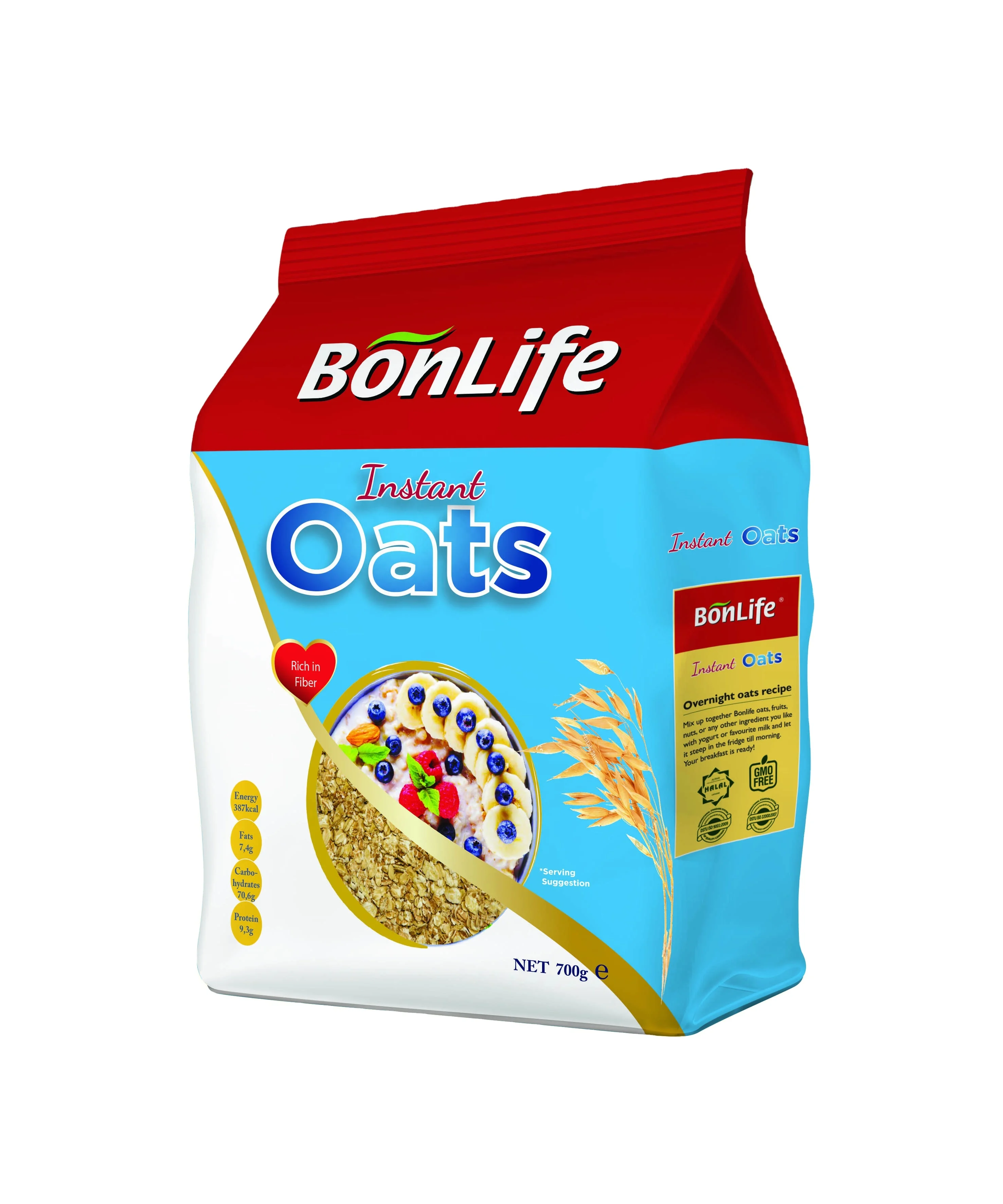 Овес мгновенного действия BONLIFE 700 г в полипропиленовом пакете