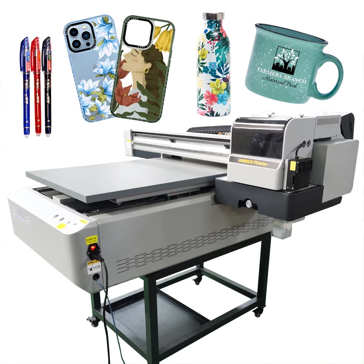 High Definition 6090 Phone Case Bottle Pen A 3 2 1 Digital Uv Flatbed Printer LED Uv Printing Machine On Glass Ceramic