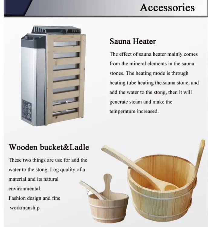 Indoor hemlock Wood Dry Steam Function and Sauna Rooms