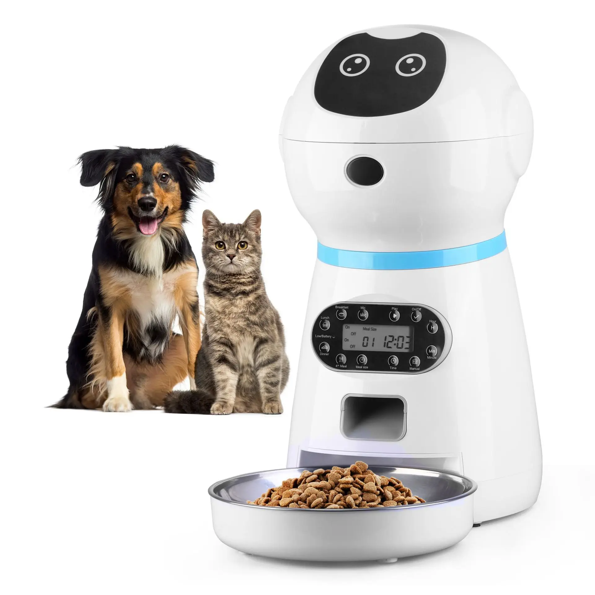Smart Auto Pet Cat Feeder 3.5L Robot Timed Cat Food Dispenser Intelligent Voice Recorder & IR Sensor Automatic Dog Feeder