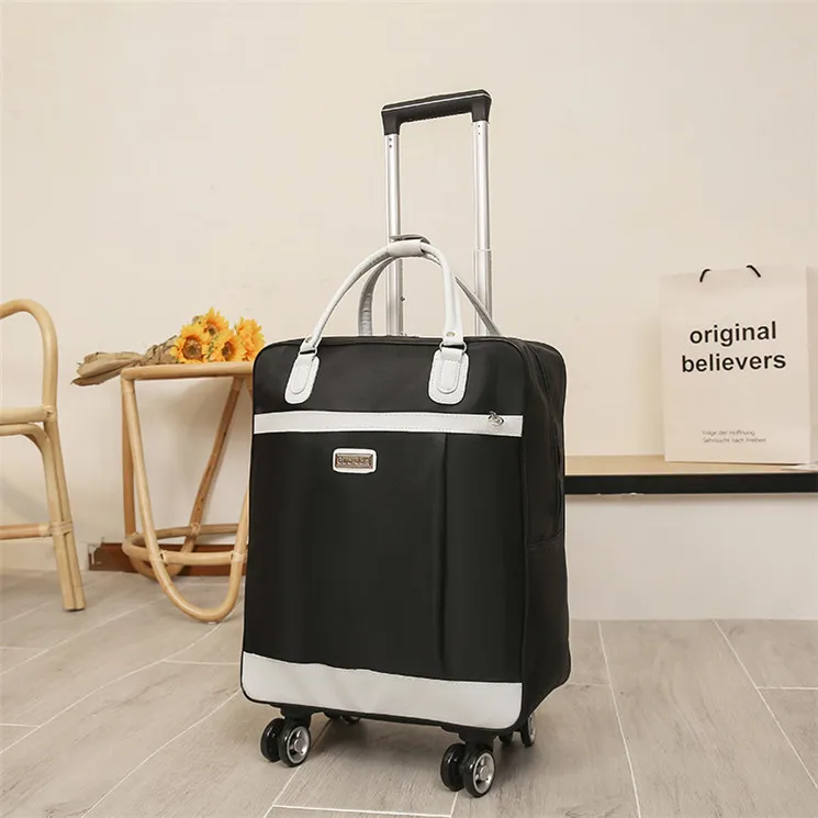 China Manufacturer Luggage Folding Bag Carry On Weekend Duffel  Wheel Market Tote Travel Trolley Bag