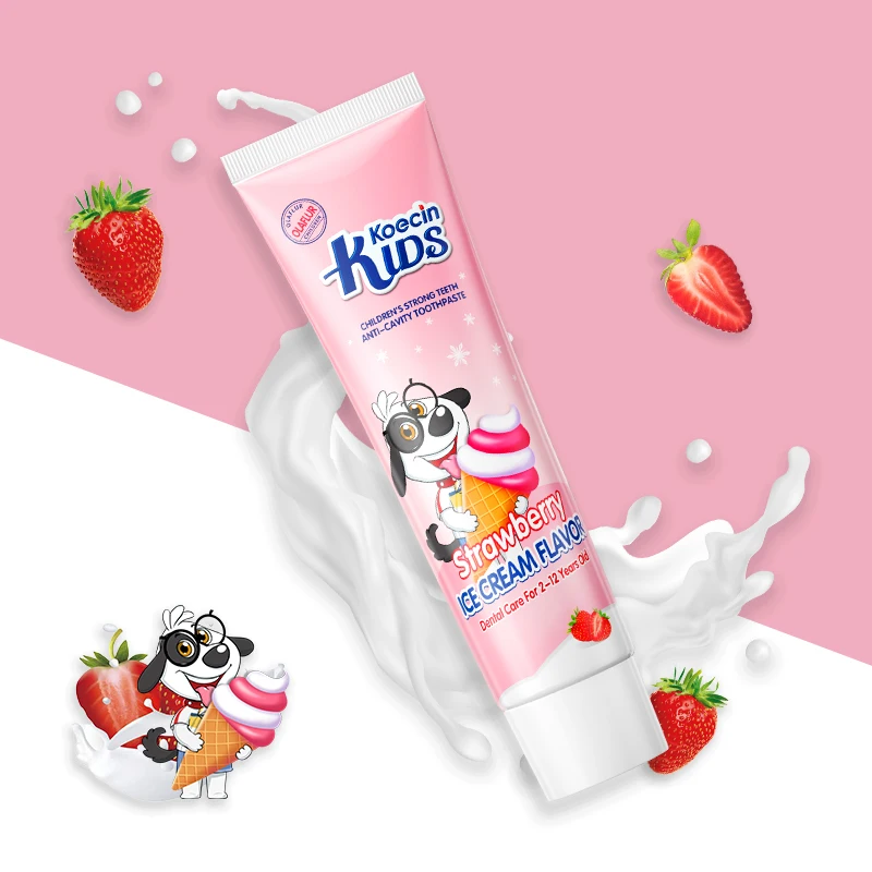 Custom 70g Fluoride Free Xylitol Probiotic Strawberry Blueberry Orange Flavored Baby Children Toothpaste