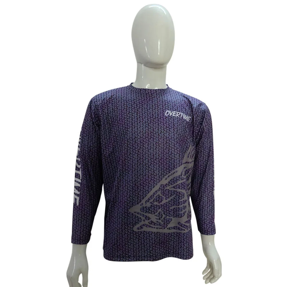 Poly-spandex Fabric Coolmax Anti-uv Long Sleeve Fishing Shirts UPF 50+ Digital Print Fishing Wear Outdoor Shirts