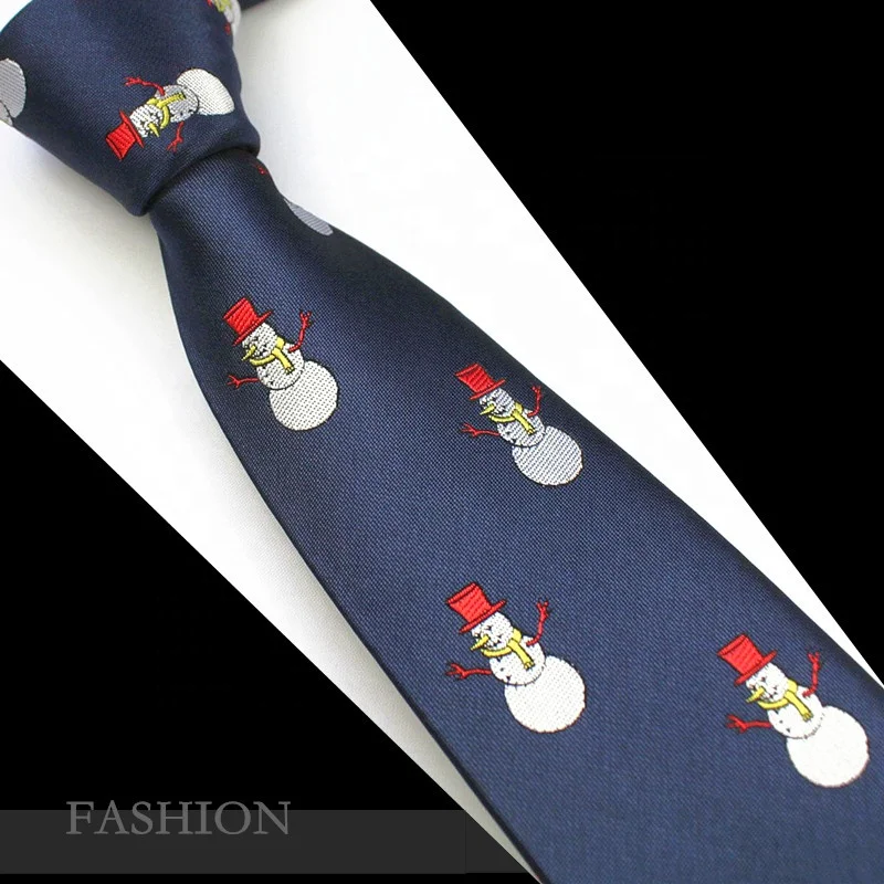 Mens Merry Christmas Ties 7cm Silk Woven Necktie for Men Gift Necktie Holiday Santa & Deer Tie