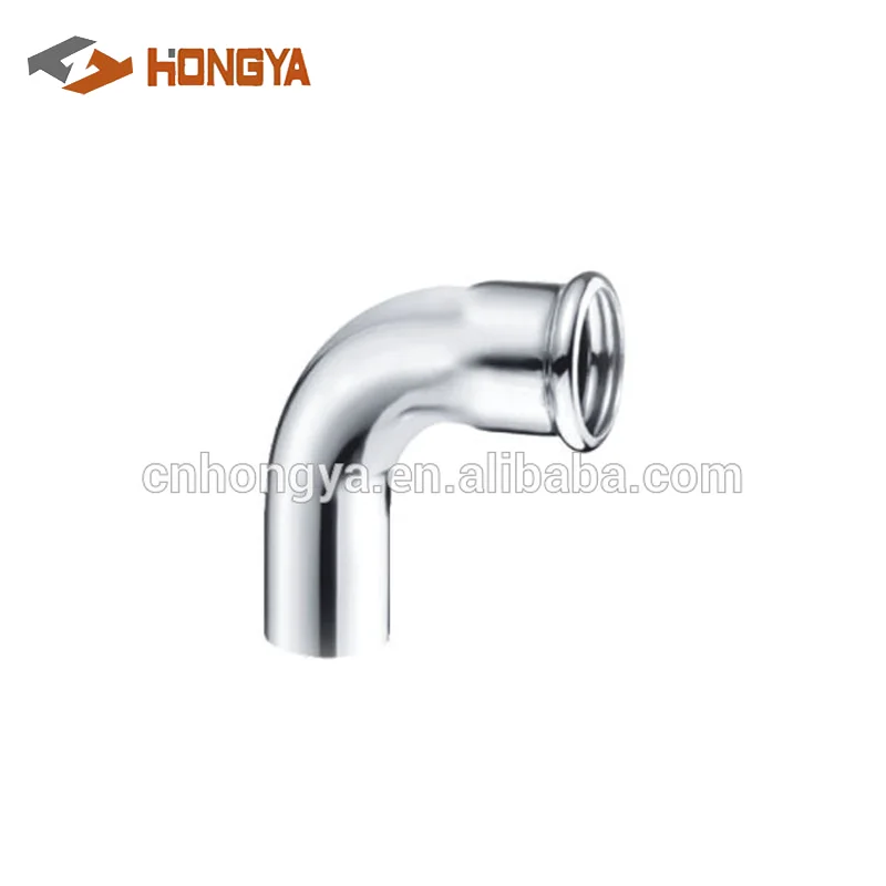 Stainless Steel DVGW M Profile Press Plumbing Fitting 90 Elbow With Plain End