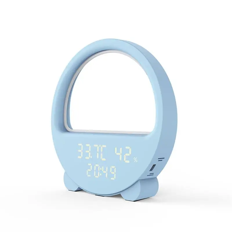 Smart Atmosphere Lamp Sunrise Wake Up Lamp Night light Voice Control Table RGB Alarm Clock Led Lamp Time Display
