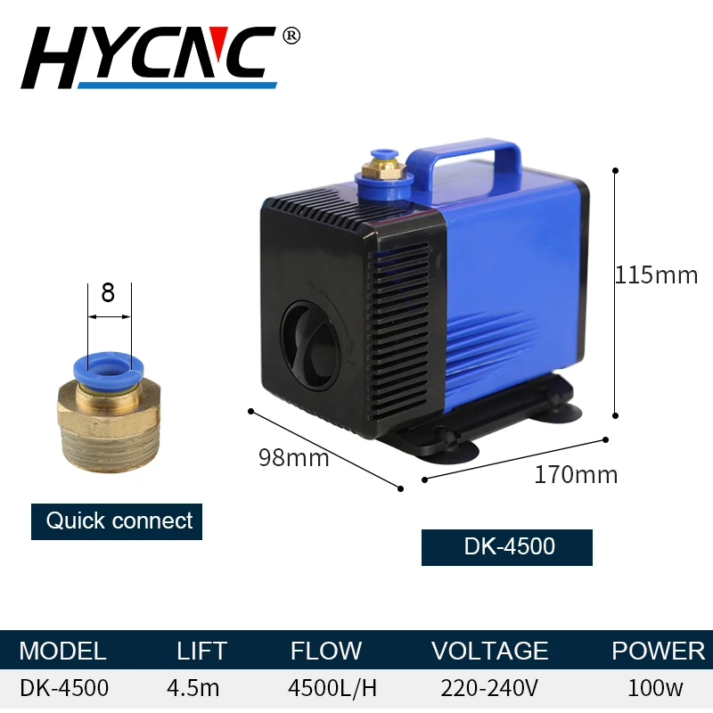 3500L/H 80w Spindle Cooling Submersible Pump 3.5m for Machine Tool Cooling Aquarium Fish Culture