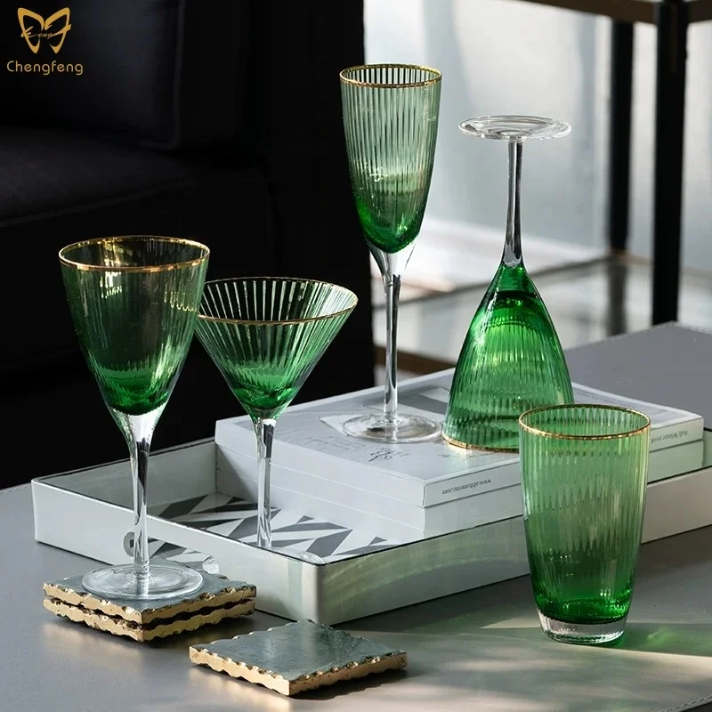 Colored glitz wine glasses  set ,bohemia red wine glass,drinking glasses set