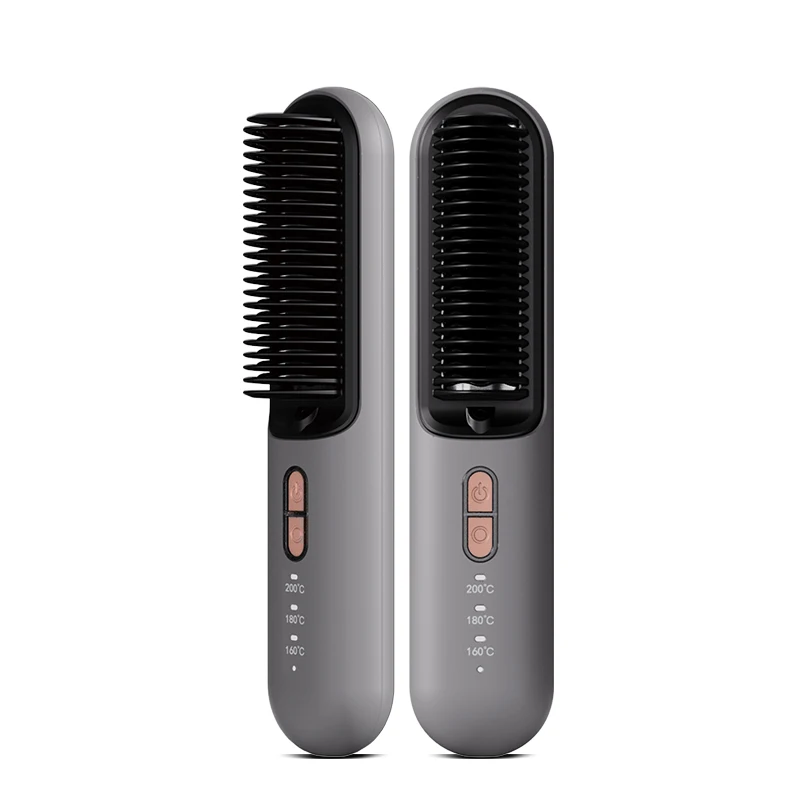 Manufacturer New Launch Mini Cordless Ionic Hair Straightener Brush Rechargeable 250 mAh  Wireless Hair Straightener Comb
