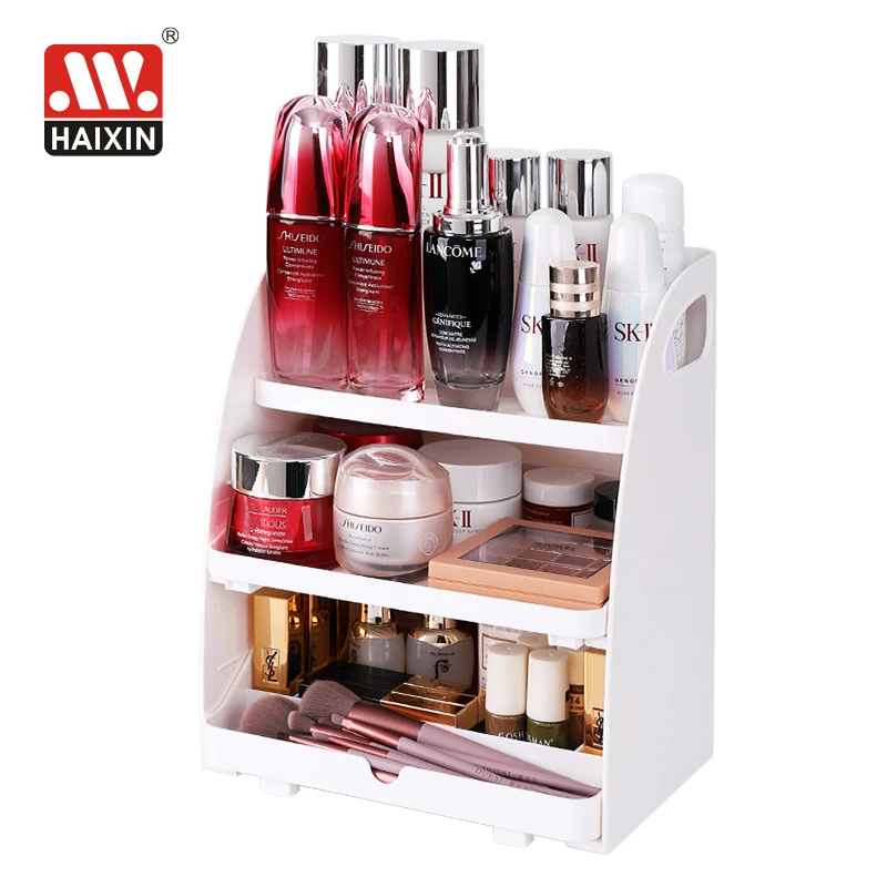 Haixing new design cosmetic storage box large capacity makeup organizer make up organizer for table-board storage