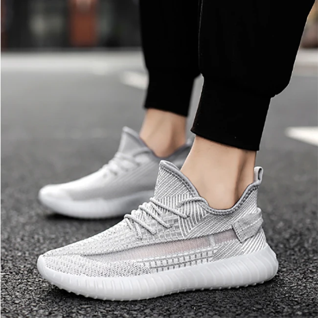 2021 Latest Fahsion Spring Korean Breathable Sports Casual Grey Shoes Sneakers For Men