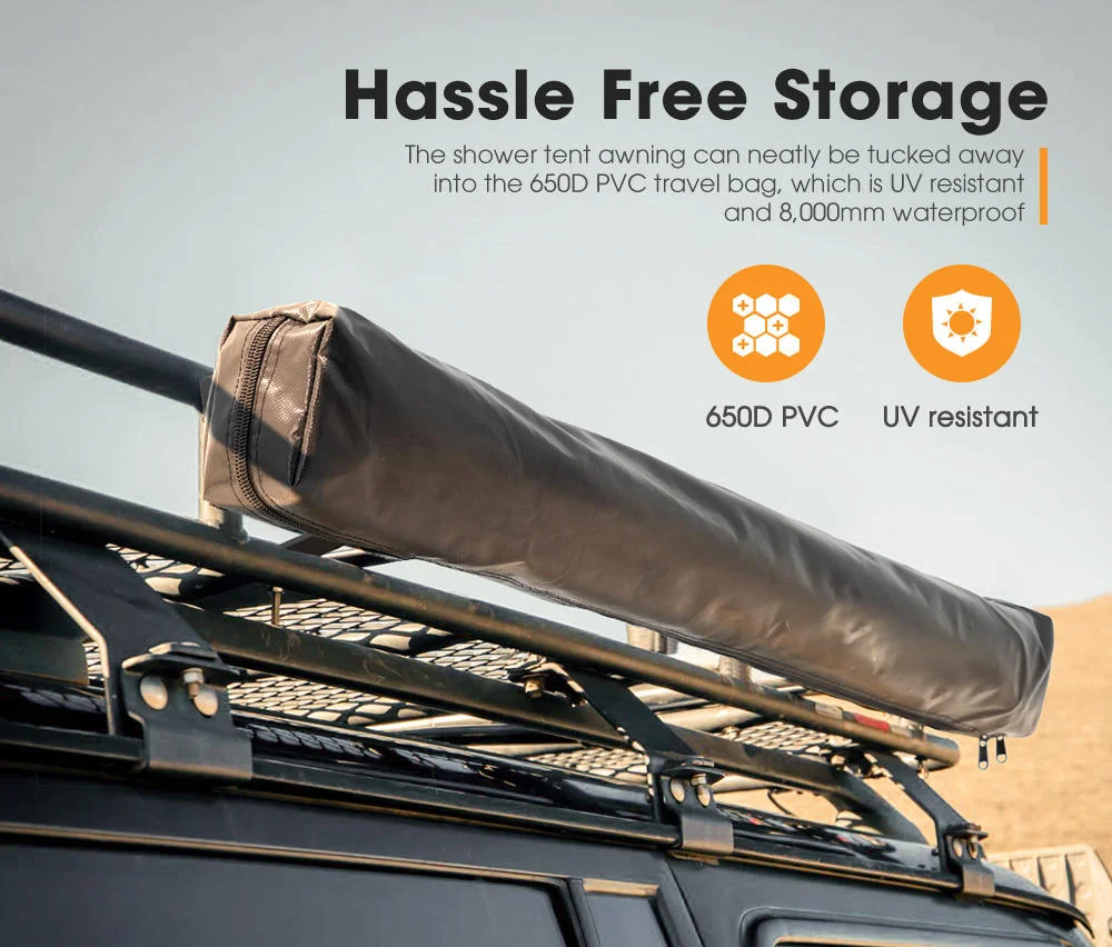 Outdoor Camping Shower Tent Car Side Shower Tent Toilet Bathing Tent Built-in Led Strip Light