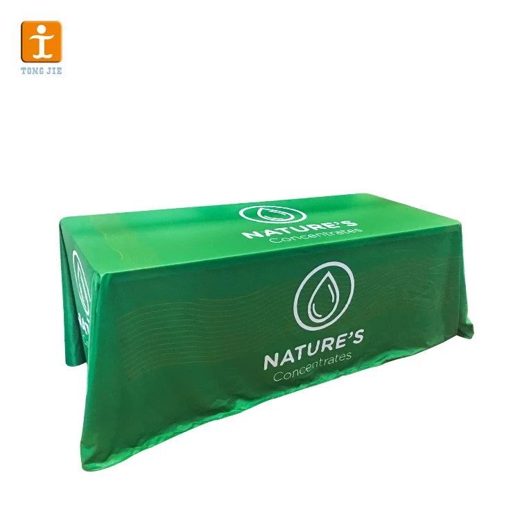 Custom Printed Conference 100% polyester Table Cloth With Logo