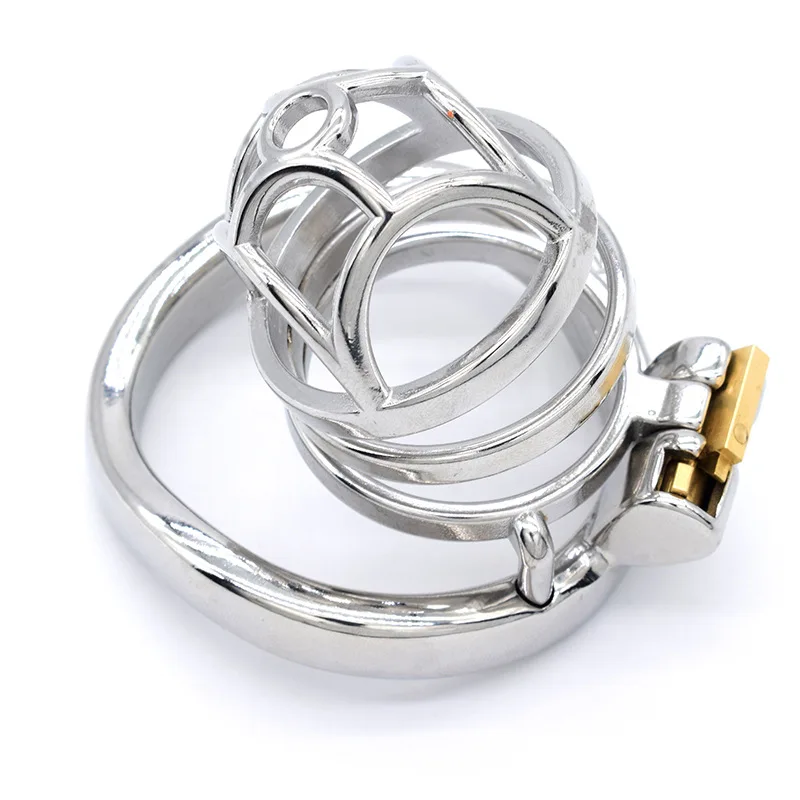 FRRK 304 Stainless Steel Cock Cage Sturdy Sliver Knight Penis Lock BDSM Chastity Device For Man